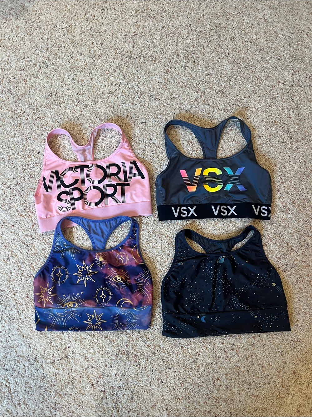 VSX Women's Racerback Sports Bras - Pink, Black, Purple, Navy